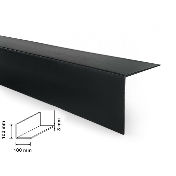 Black Plastic PVC Corner Protector 90 Degree Angle Trim 1m Long