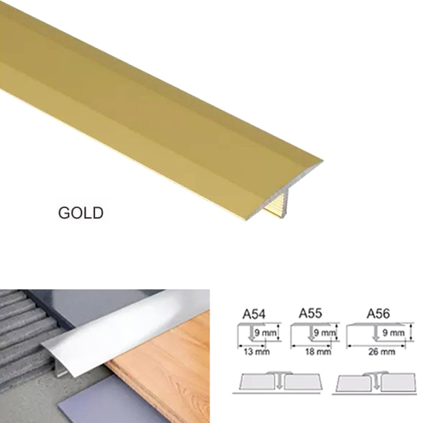 Anodised Aluminium T Bar Transition Strip Door Threshold Trim For Tiles