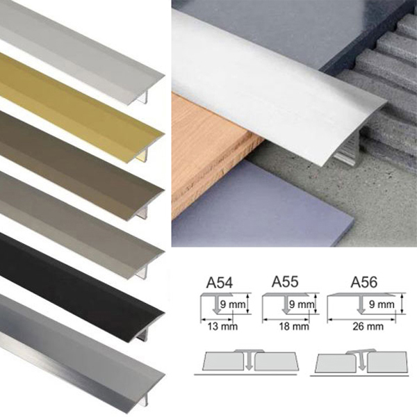 Anodised Aluminium T Bar Transition Strip Door Threshold Trim For Tiles