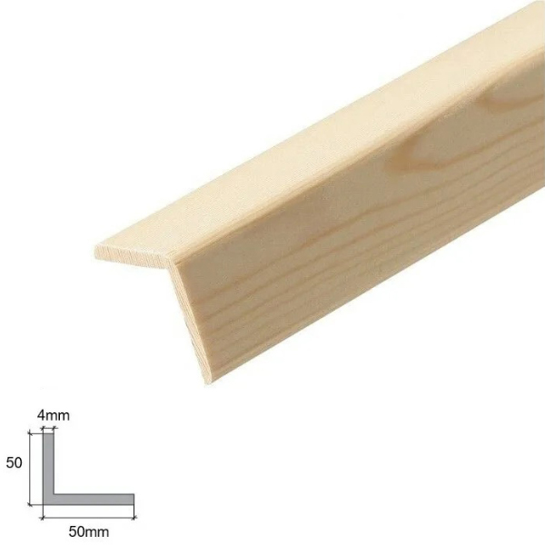 1m Long Angle Trim Moulding Beading Wooden Timber Edging Corner 