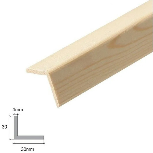 1m Long Angle Trim Moulding Beading Wooden Timber Edging Corner 