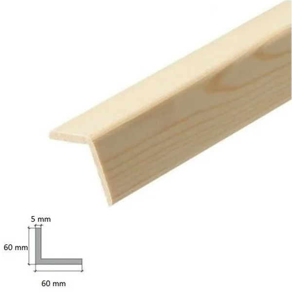 1m Long Angle Trim Moulding Beading Wooden Timber Edging Corner 