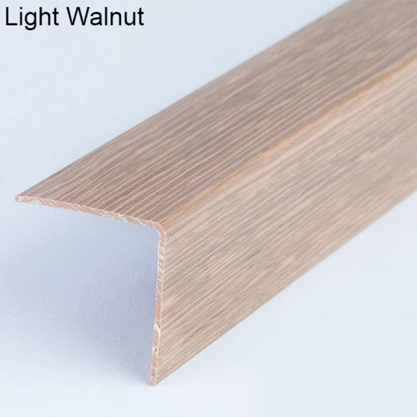 Plastic PVC Corner Angle Trim Wall Corner Guard Edge Protector Wood Effect 1m Long