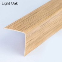 Plastic PVC Corner Angle Trim Wall Corner Guard Edge Protector Wood Effect 1m Long