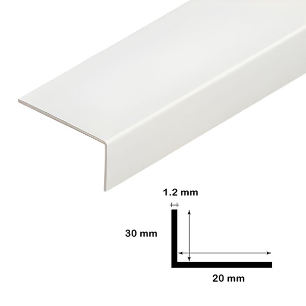 Unequal White Plastic Pvc Corner 90 Degree Angle Trim 1m Long