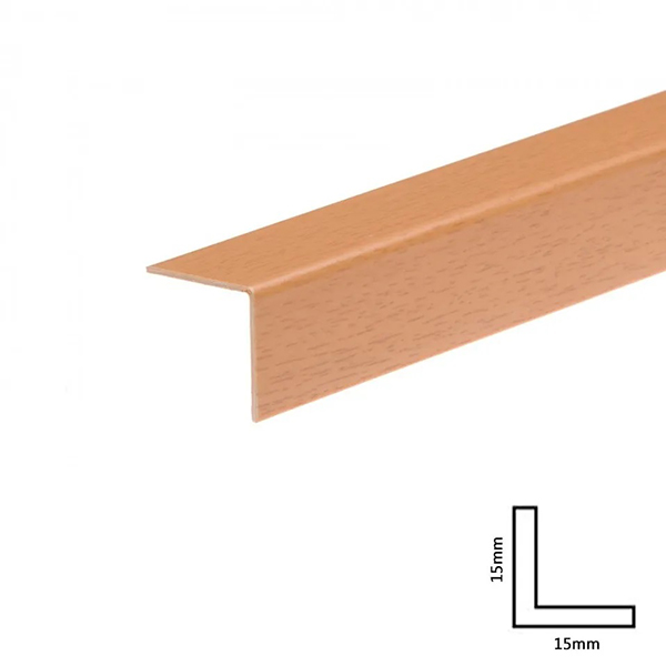 PVC Wood Effect 1m Plastic Corner Trim Smooth Rigid Angle Cover Trim 