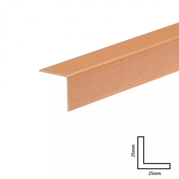 PVC Wood Effect 1m Plastic Corner Trim Smooth Rigid Angle Cover Trim 