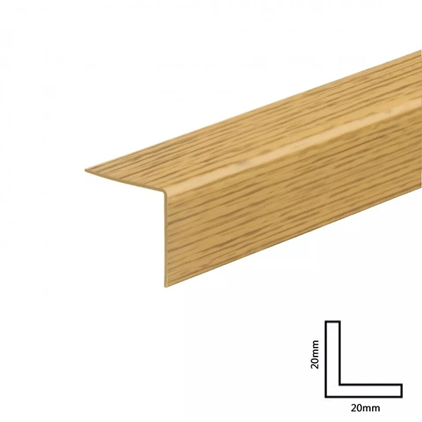 PVC Wood Effect 1m Plastic Corner Trim Smooth Rigid Angle Cover Trim 