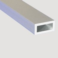Silver Aluminum Anodised Rectangular Pipe 1m Long