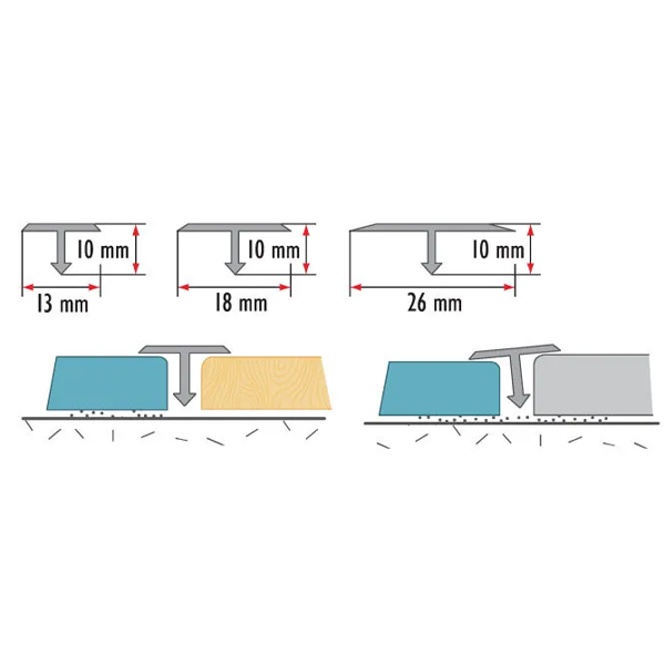 Aluminium T Bar Threshold Trim Door Strip Profile