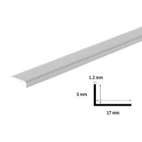 Unequal Plastic Light Grey PVC Corner 90 Degree Angle Trim 1m Long