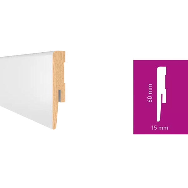 2.42m White MDF Skirting Board for Home & Offices