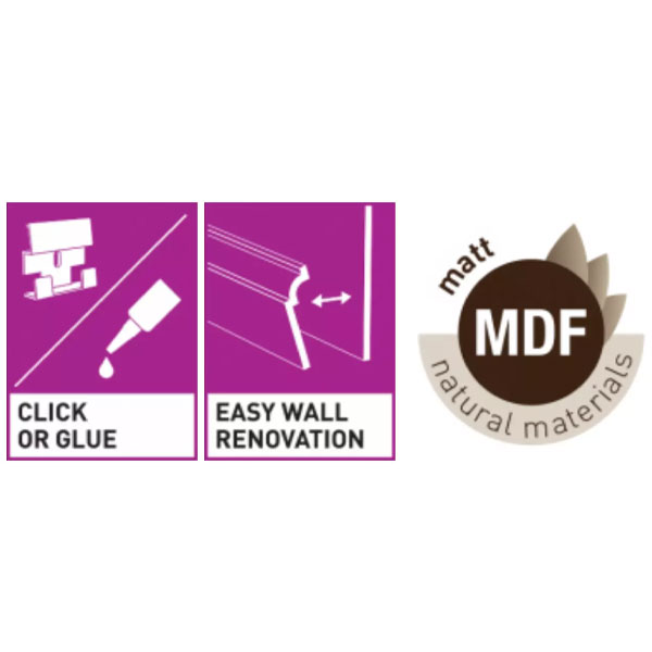 2.42m White MDF Skirting Board for Home & Offices