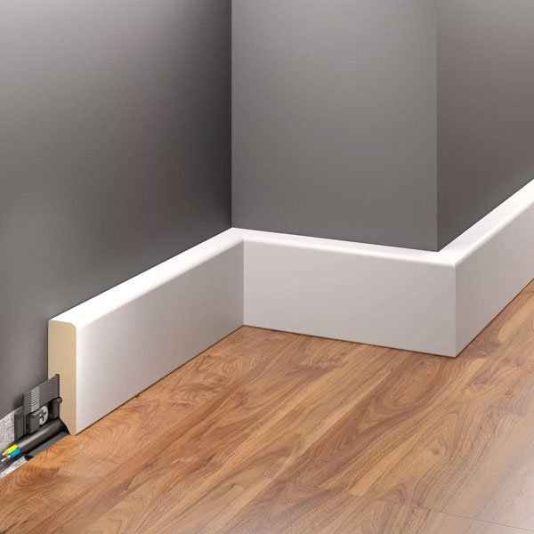 2.42m White MDF Skirting Board for Home & Offices