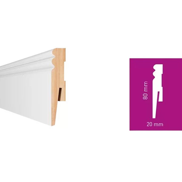 2.42m White MDF Skirting Board for Home & Offices