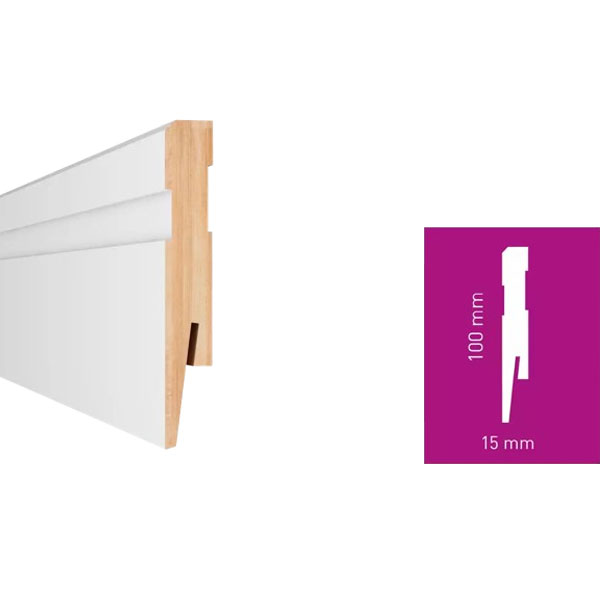 2.42m White MDF Skirting Board for Home & Offices