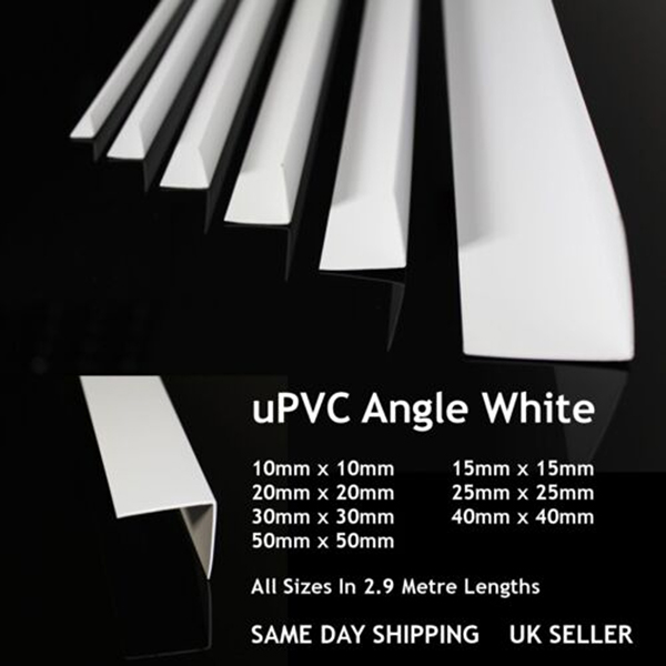 White Plastic PVC Corner 90 Degree Angle Trim 2.9m Long