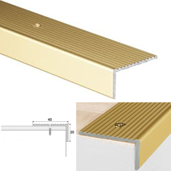 Screw Fix ANODISED Aluminium Non Slip Stair Edge Nosing Trim