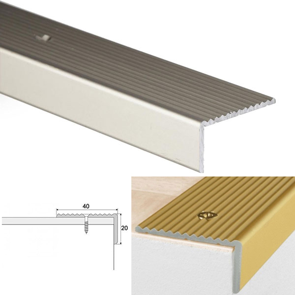 Screw Fix ANODISED Aluminium Non Slip Stair Edge Nosing Trim