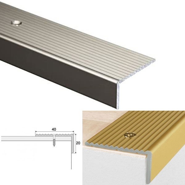 Screw Fix ANODISED Aluminium Non Slip Stair Edge Nosing Trim