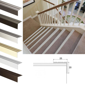 Self Adhesive Aluminium Stair Nosing For Stairs Edge Protection