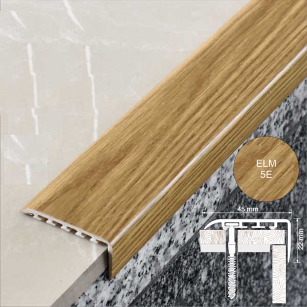 25mm x 25mm UPVC Non Slip Stair Nosing Wooden Finish Trim