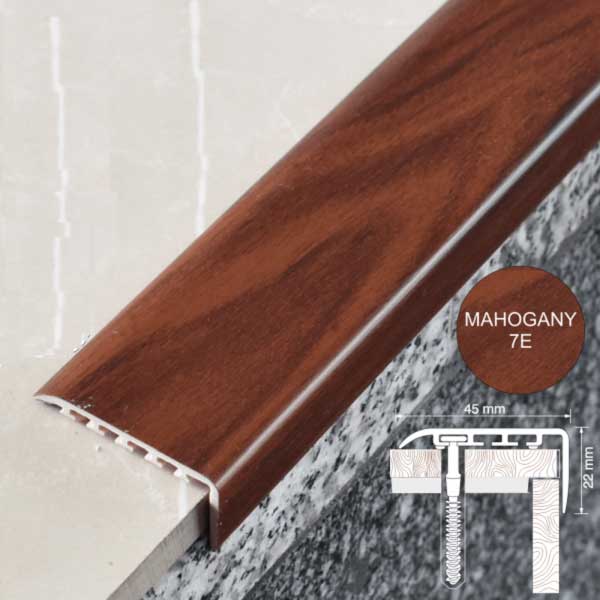 25mm x 25mm UPVC Non Slip Stair Nosing Wooden Finish Trim