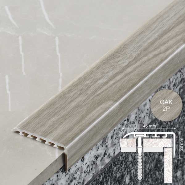 25mm x 25mm UPVC Non Slip Stair Nosing Wooden Finish Trim