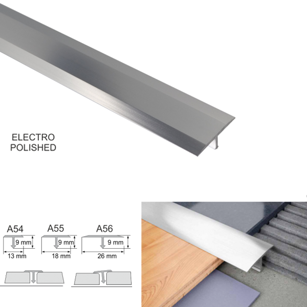 Anodised Aluminium T Bar Transition Threshold Trim For Tiles