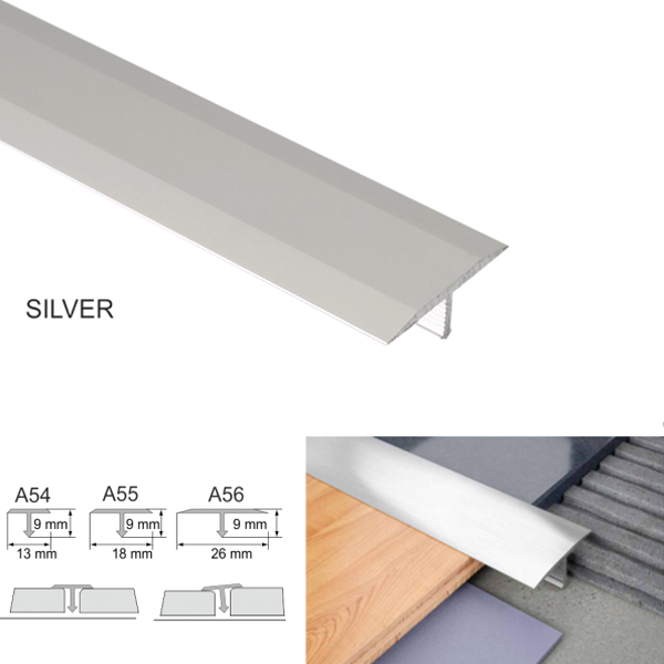 Anodised Aluminium T Bar Transition Threshold Trim For Tiles