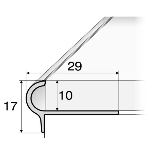 29mm x 17mm Anti-Slip Stair Nosing Edge Trim Step Edging For Tiles