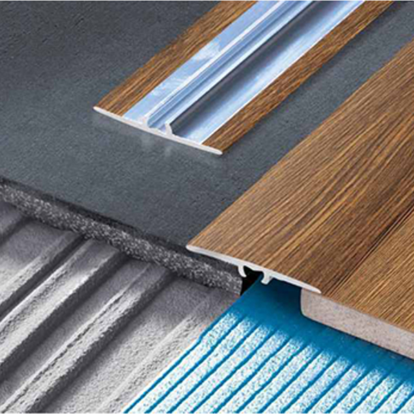 35mm Flat Aluminium Wood Effect Door Threshold Laminate Trim