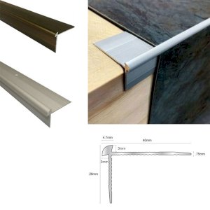 Anodised LVT Aluminium Stair Nosing Edge Profile For 3mm Flooring