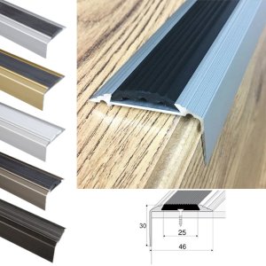 Aluminium Non Slip Stair Nosing Edge Trim With Rubber Insert