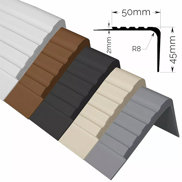 Anti Non Slip PVC Angle Step Edging Rubber Stair Nosing Edge Trim 