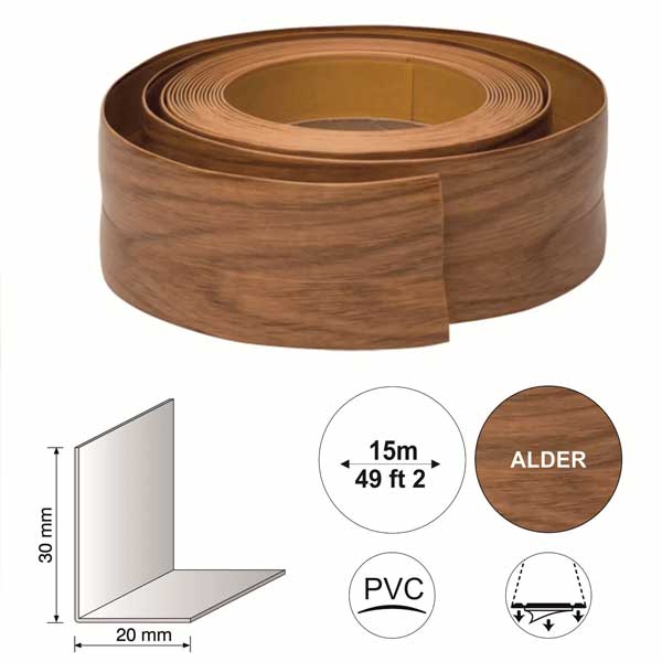 5m Self Adhesive Flexible PVC Skirting Board  Floor Trim