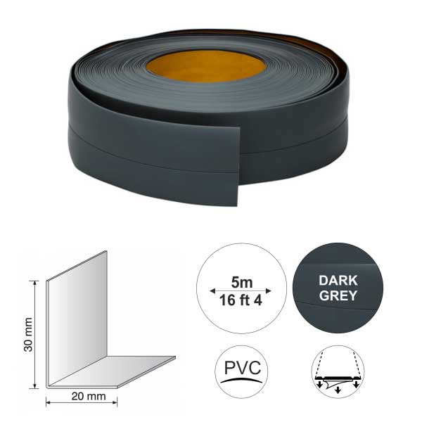 5m Self Adhesive Flexible PVC Skirting Board  Floor Trim