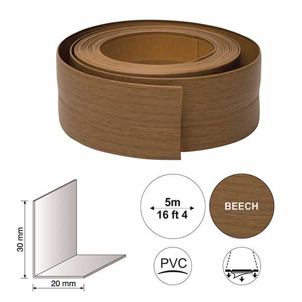 5m Self Adhesive Flexible PVC Skirting Board  Floor Trim