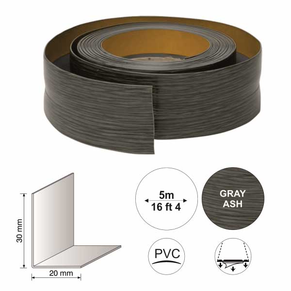 5m Self Adhesive Flexible PVC Skirting Board  Floor Trim