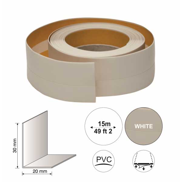 5m Self Adhesive Flexible PVC Skirting Board  Floor Trim