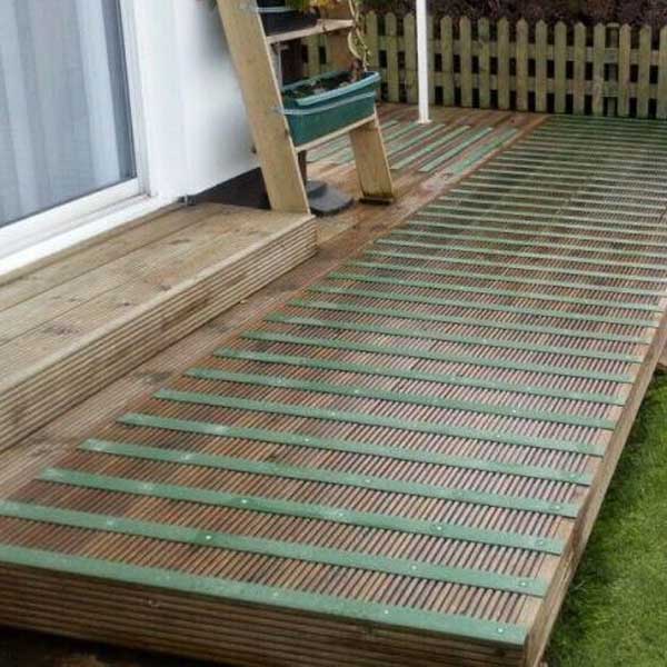 600mm GRP Anti Slip Fiberglass Decking Strips - Pack of 10