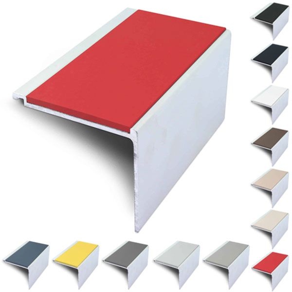 60mm x 55mm Non Slip PVC Insert Stair Nosing Edge Protection