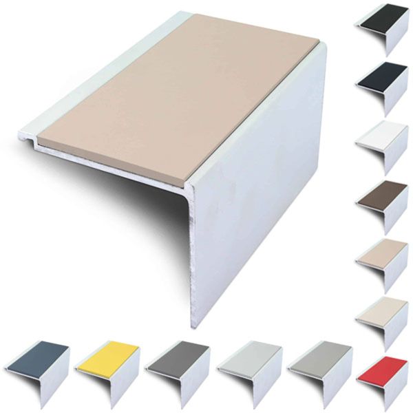 60mm x 55mm Non Slip PVC Insert Stair Nosing Edge Protection