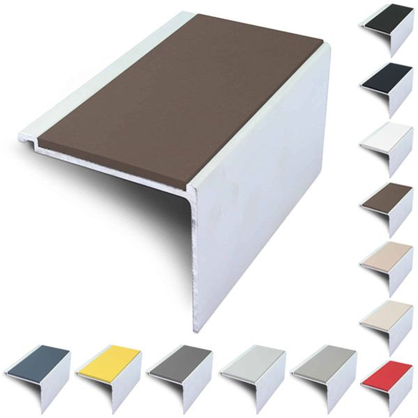 60mm x 55mm Non Slip PVC Insert Stair Nosing Edge Protection