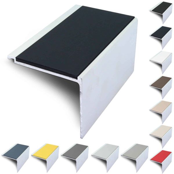 60mm x 55mm Non Slip PVC Insert Stair Nosing Edge Protection