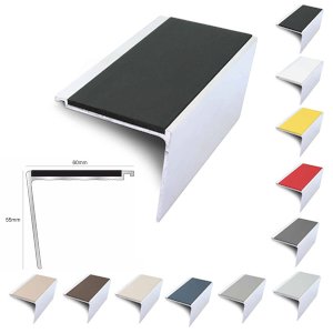 60mm x 55mm Non Slip Stair Nosing PVC Insert Stair Edge Protection
