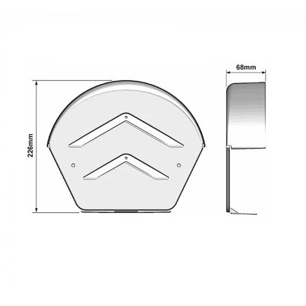 68mm PVC Dry Verge U Ridge End Cap with Fixing Screws