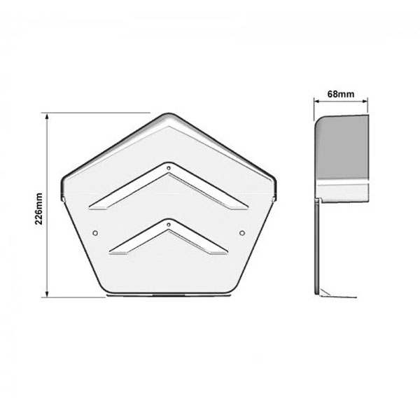 68mm PVC Dry Verge U Ridge End Cap with Fixing Screws