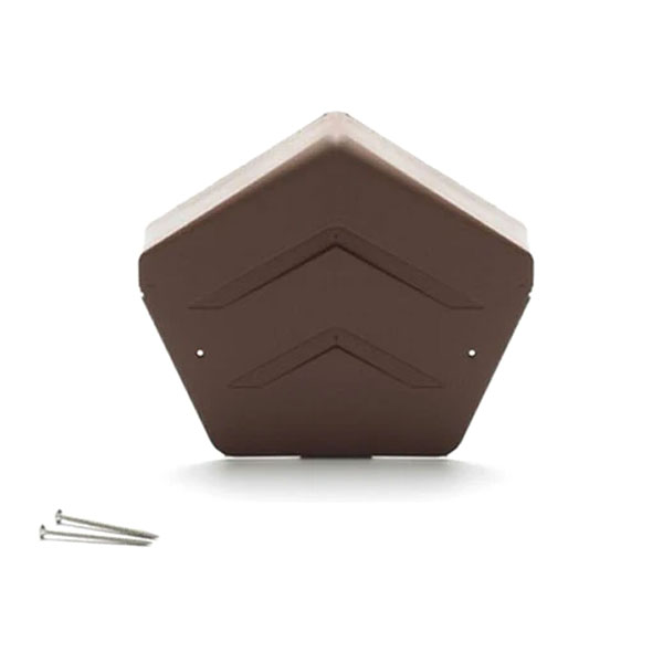 68mm PVC Dry Verge U Ridge End Cap with Fixing Screws