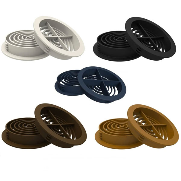 70mm UPVC Round Soffit DiscVents Push in Roof - 10 Pack